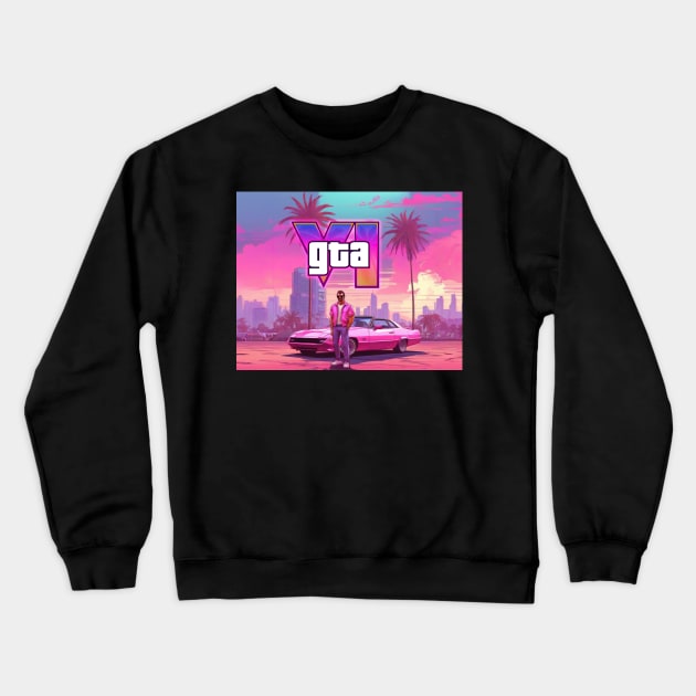 GTA 6 Crewneck Sweatshirt by Buff Geeks Art